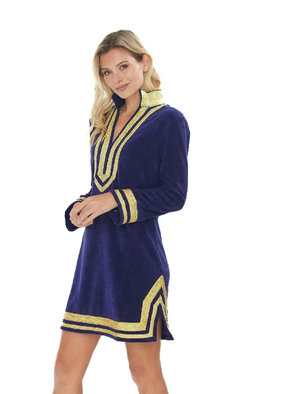 Navy/Gold Terry Tunic