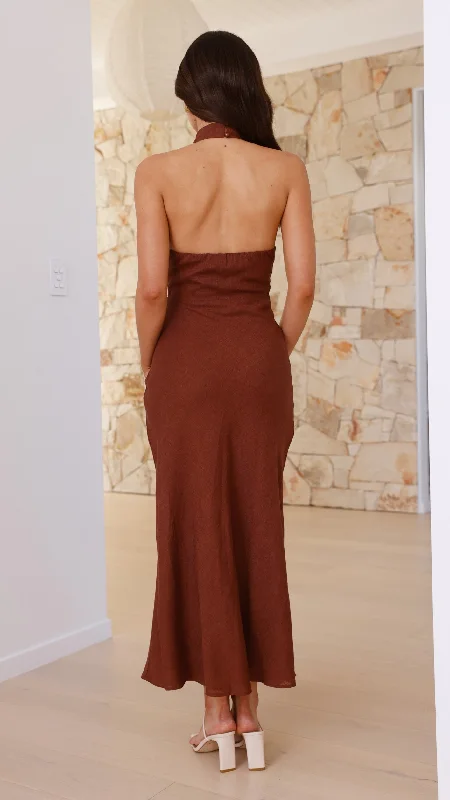 Nicole Maxi Dress - Chocolate