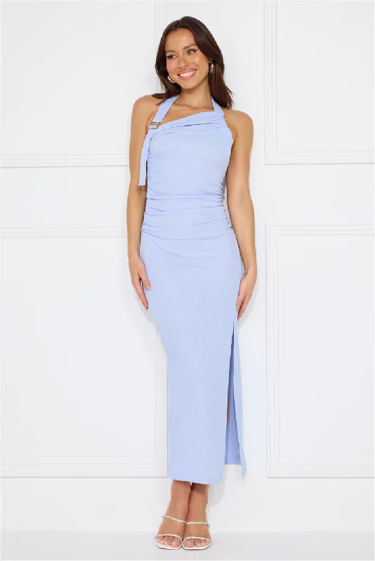 Songs Of The Sea Halter Midi Dress Blue