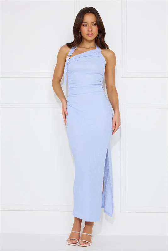 Songs Of The Sea Halter Midi Dress Blue