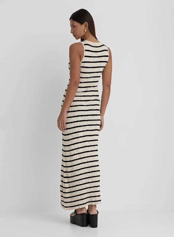 Striped Knitted Midaxi Dress- Thea