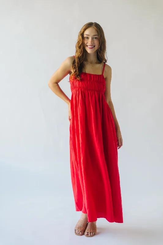 The Pisano Tank Maxi Dress in Cherry Red