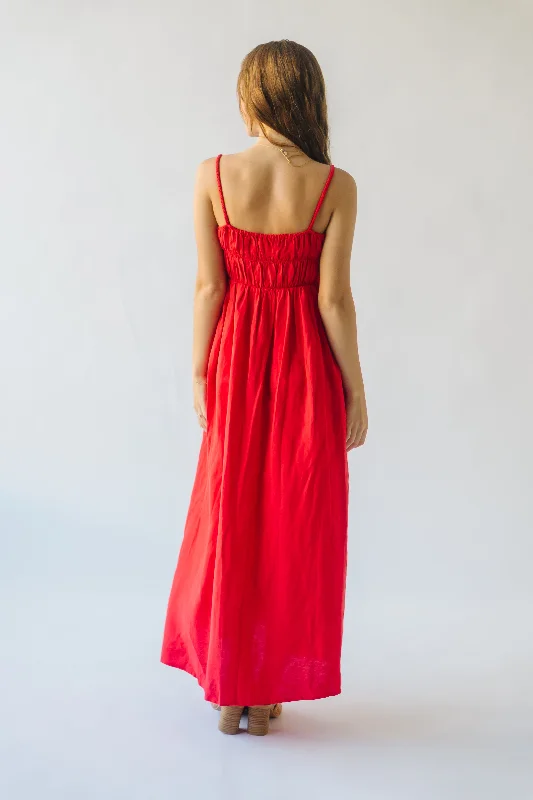 The Pisano Tank Maxi Dress in Cherry Red