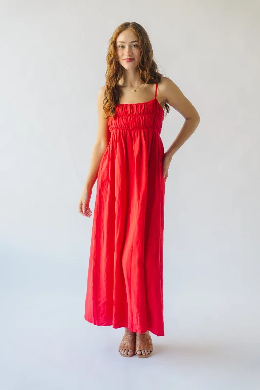 The Pisano Tank Maxi Dress in Cherry Red