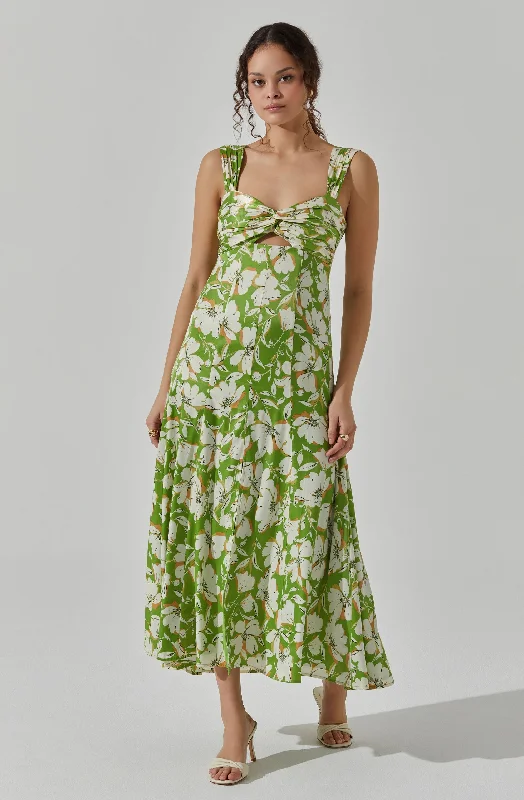 Green white floral / XS