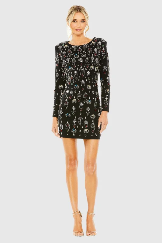 Jewel Embellished Velvet Mini Dress