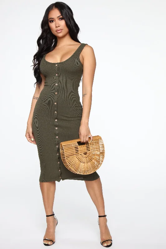 Allis Midi Dress - Olive