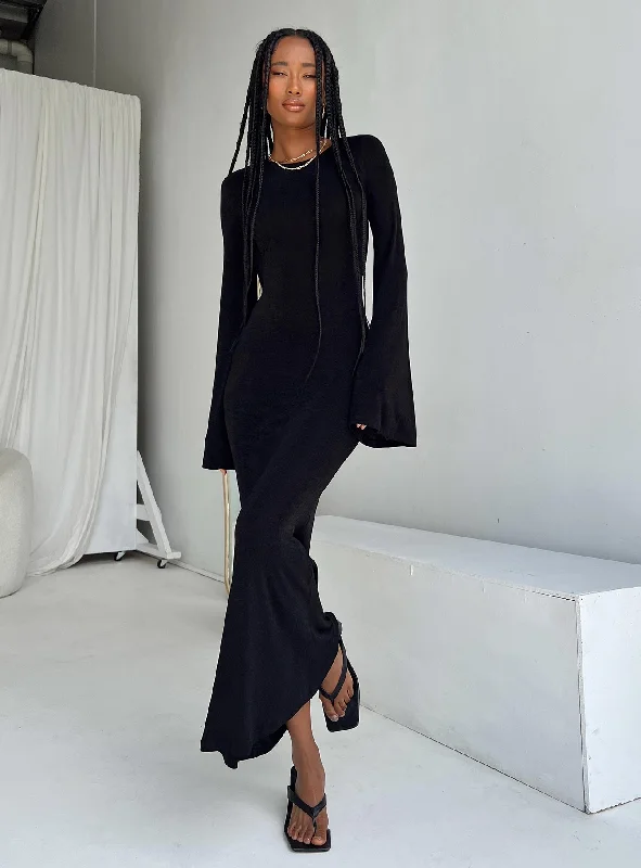 Amersham Long Sleeve Maxi Dress Black