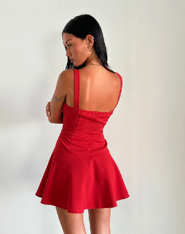 Audra Mini Dress in Red