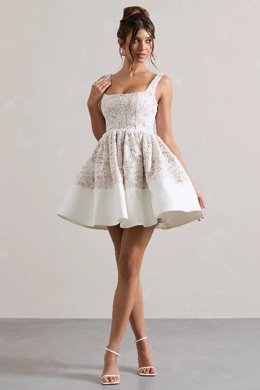 Ballet | Stone Lace Square-Neck Mini Dress