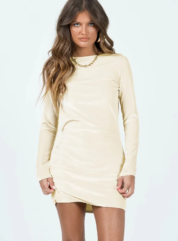 Chalene Velour Mini Dress Cream