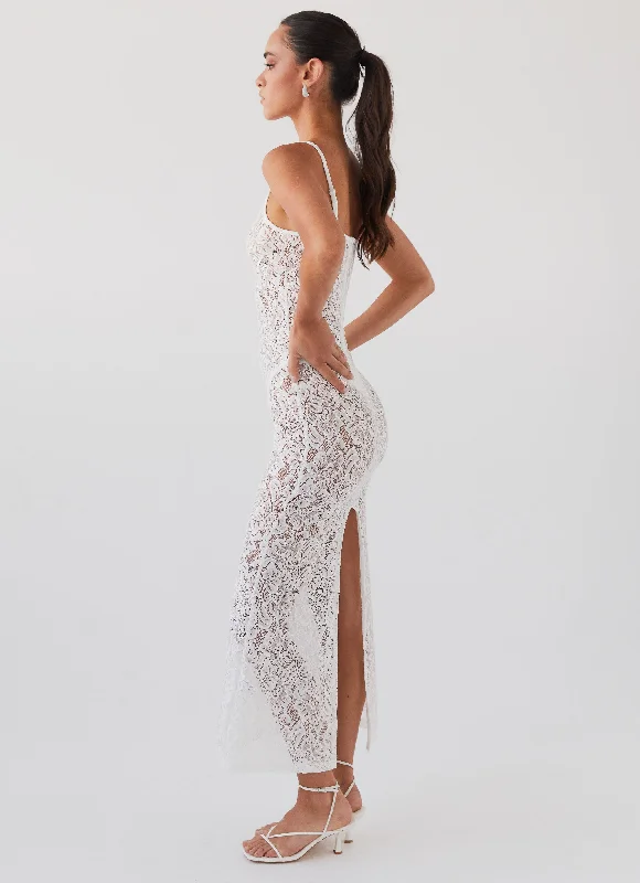 Leona Lace Maxi Dress - Snow