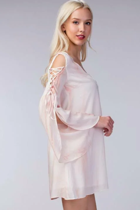 Lyla Blush Bell Sleeve Shift Dress