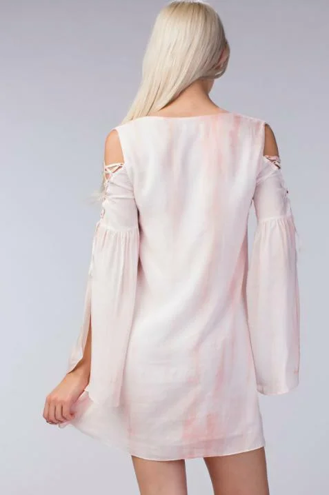 Lyla Blush Bell Sleeve Shift Dress