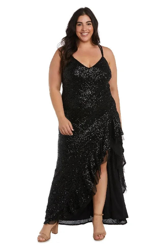 Morgan & Co 13029WM Plus Size High Low Prom Dress