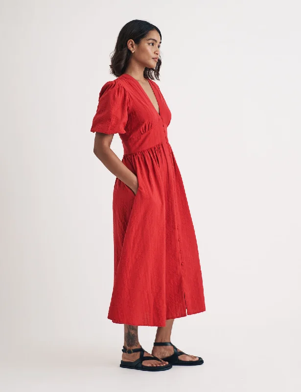 Red Starlight Midi Dress