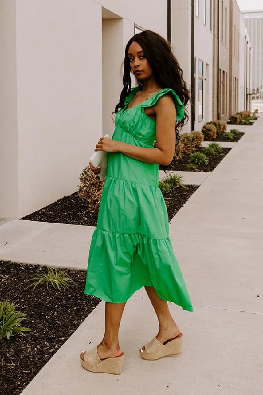 Seaside Serenity Midi In Kelly Green