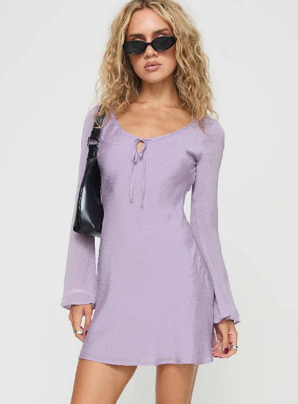 Sorrento Long Sleeve Mini Dress Purple