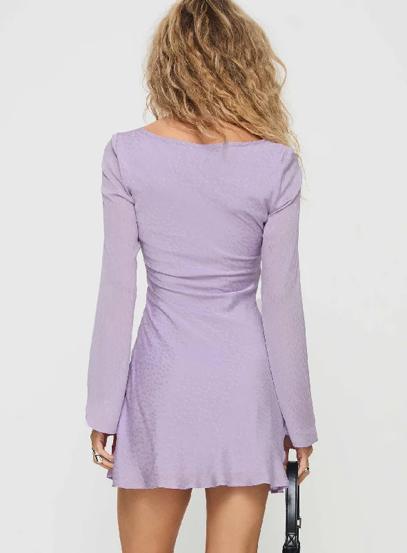 Sorrento Long Sleeve Mini Dress Purple