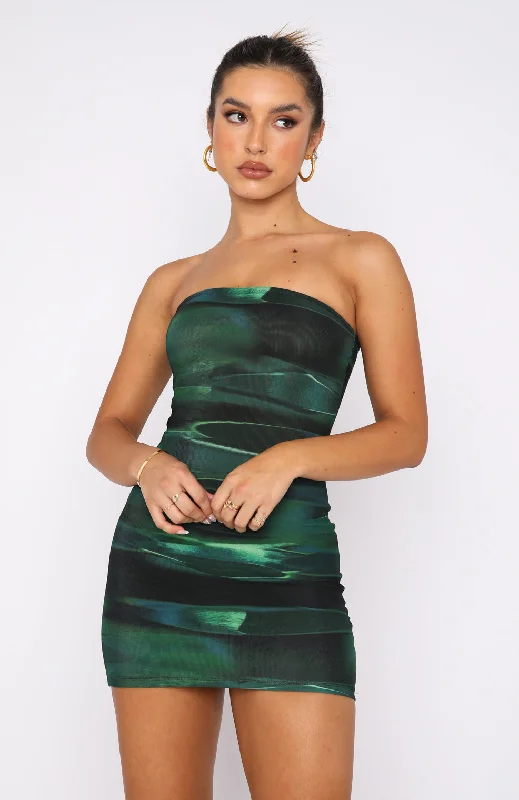 Spark The Passion Mini Dress Green Distortion