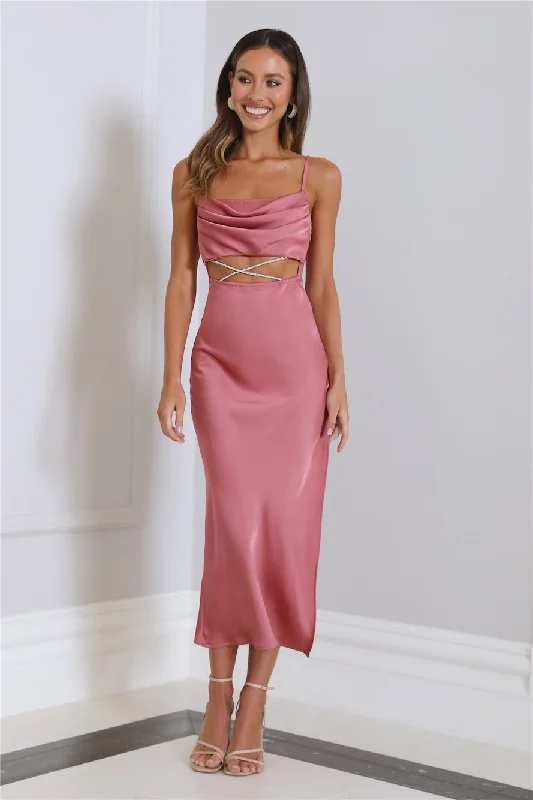 Sparkle Love Midi Dress Rose