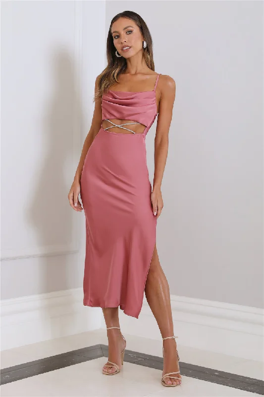 Sparkle Love Midi Dress Rose