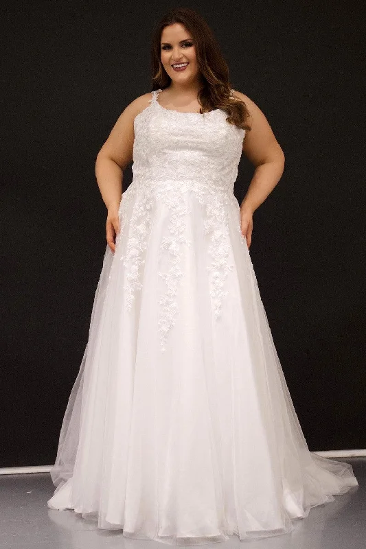 Sydneys Closet SC5299 Long Bridal A Line Wedding Dress