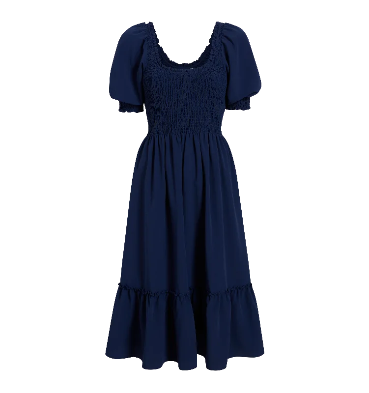 The Maternity Louisa Nap Dress - Navy Crepe