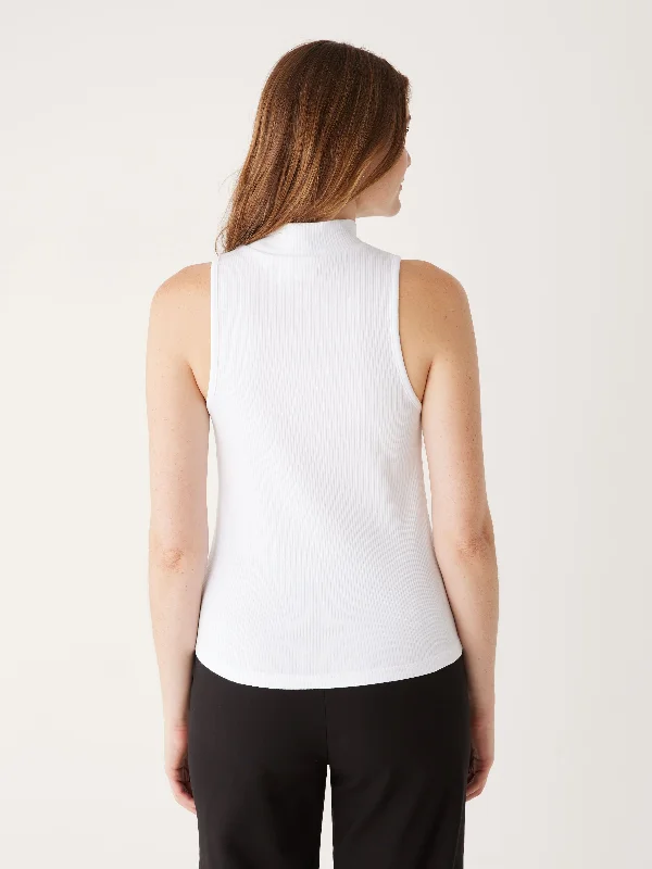 The Mockneck Tank Top in Bright White