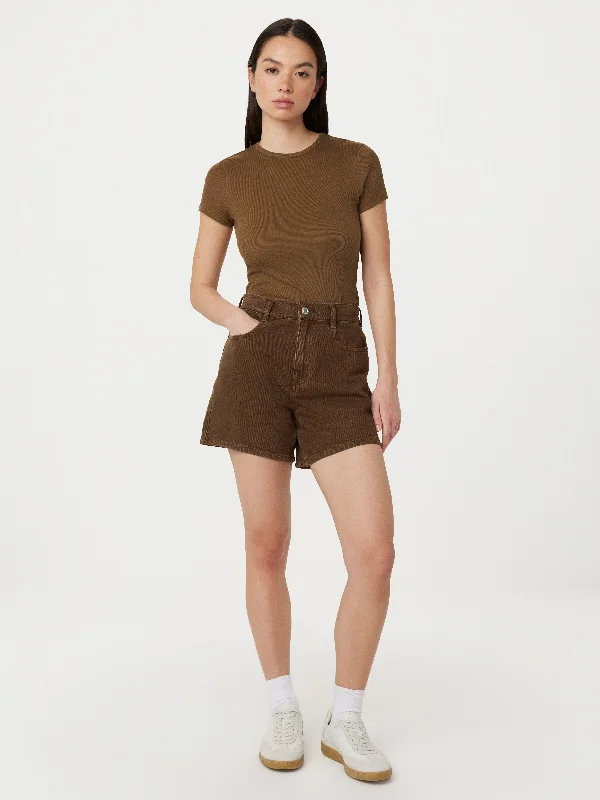 The Courtney Loose Denim Short in Sepia