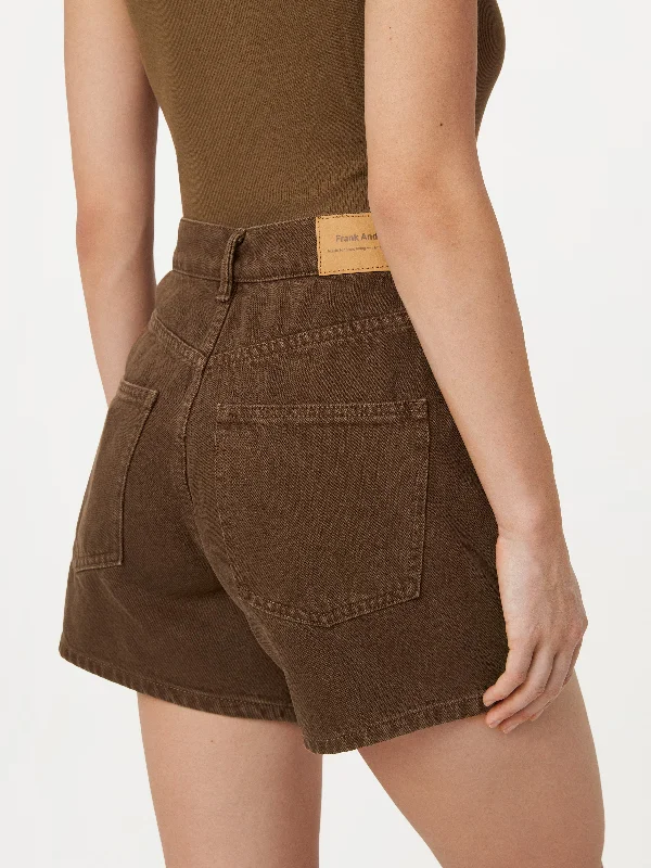 The Courtney Loose Denim Short in Sepia