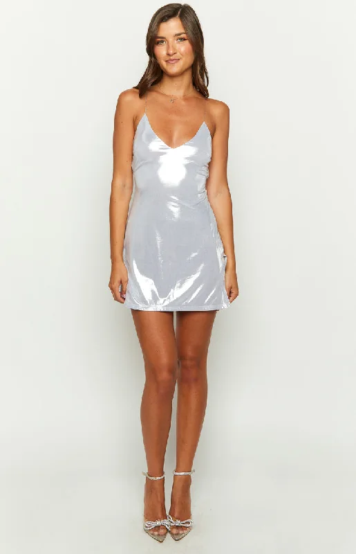 Andie Silver Metallic Mini Dress