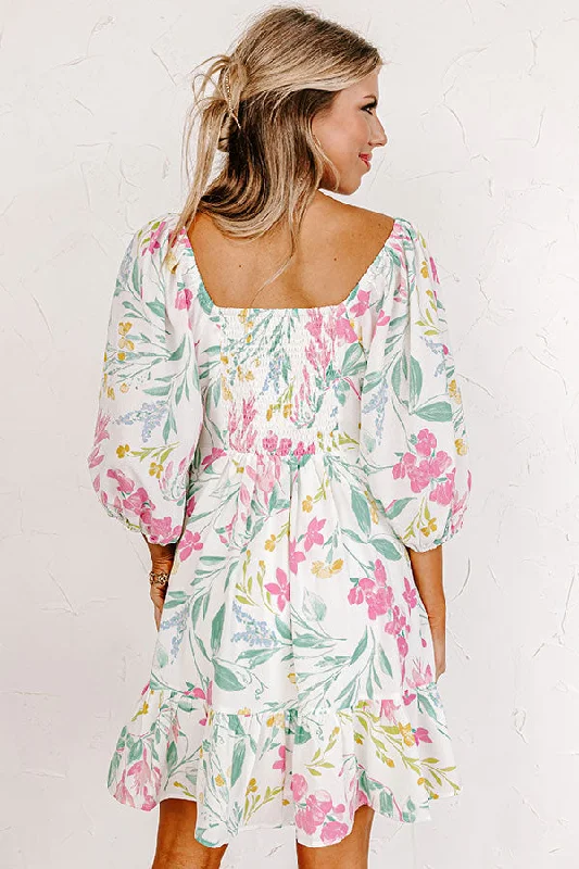 Door To Destiny Floral Dress in Ivory