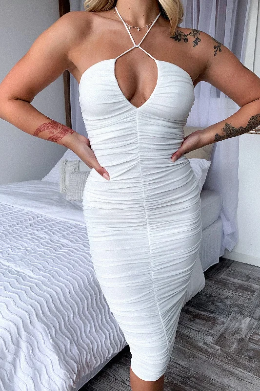 Emna Midi Dress - White