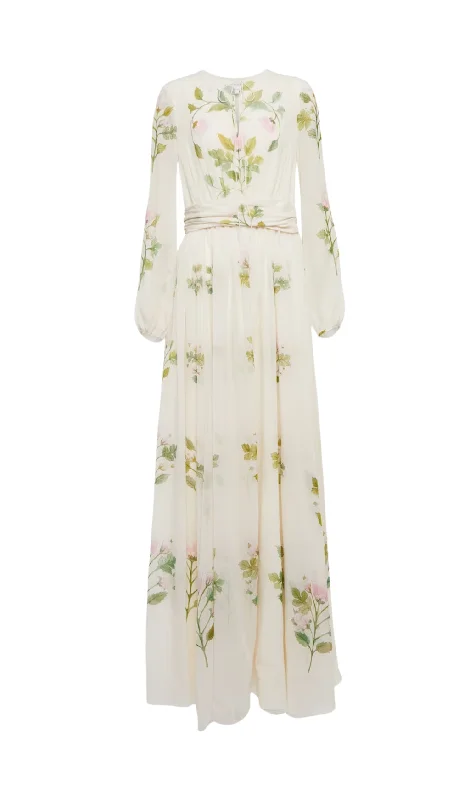 FLORAL SILK GEORGETTE MAXI DRESS