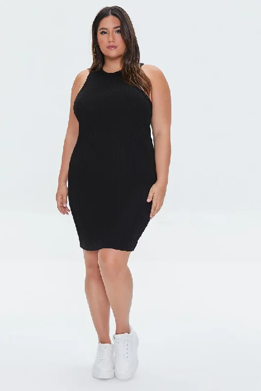 Forever 21 Plus Women's Heathered Tank Dress Black