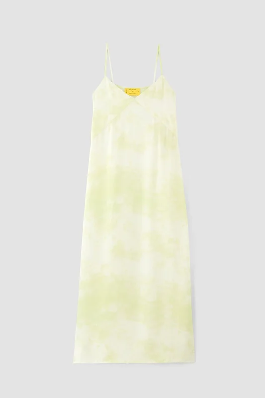 GREEN TIE DYE SLIP DRESS