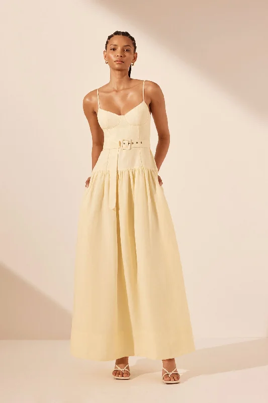 LIMON PANELLED BUSTIER MAXI DRESS