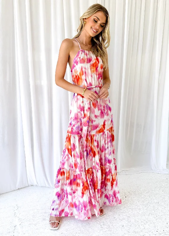 Oteme Maxi Dress - Pink Splash