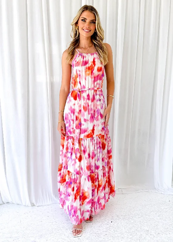 Oteme Maxi Dress - Pink Splash