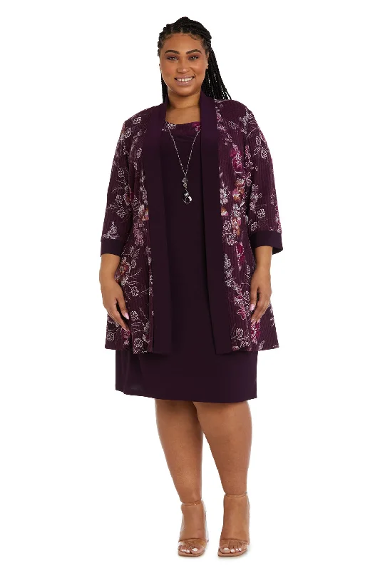 R&M Richards 9123W Short Mother of the Bride Plus Size Dress