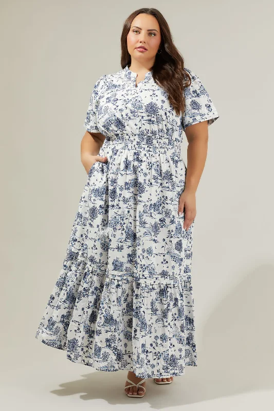 Renzo Toile Belraj Poplin Maxi Dress Curve