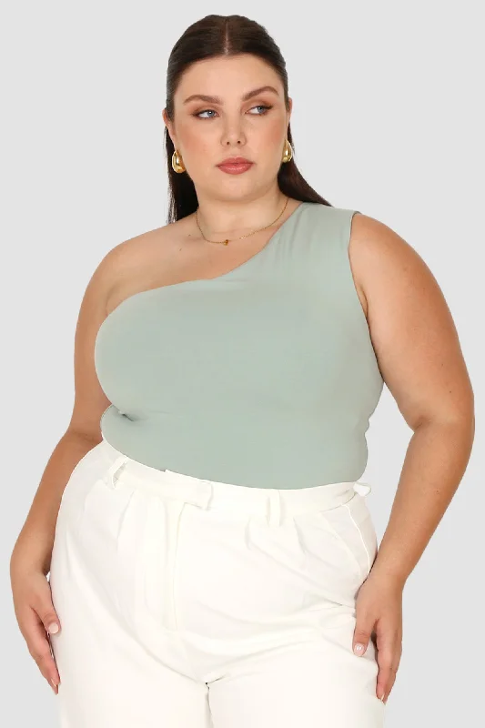 SULLIVAN ONE SHOULDER TOP SEAFOAM