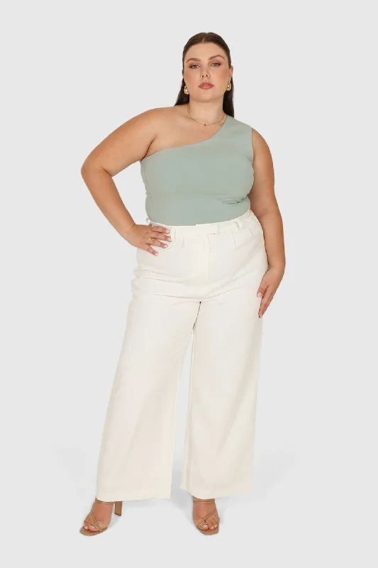 SULLIVAN ONE SHOULDER TOP SEAFOAM