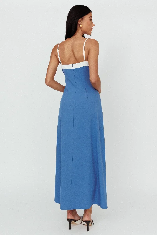 Taera Cami Strap Midi Dress Blue