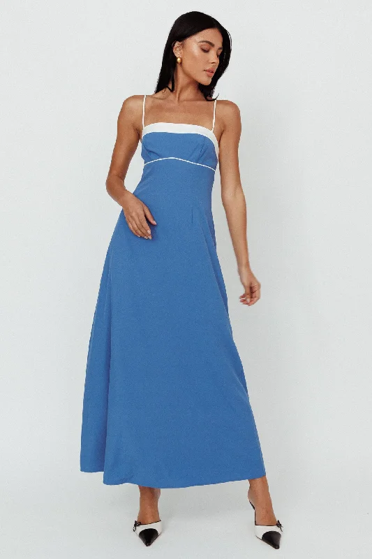 Taera Cami Strap Midi Dress Blue