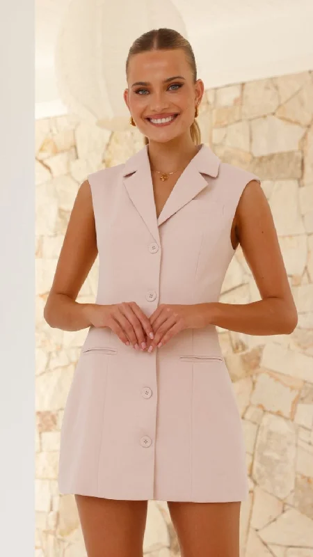 Tayli Blazer Dress - Blush