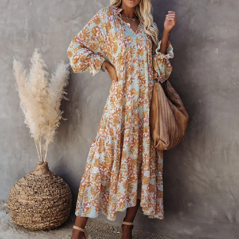 Tricks Snake Print Boho Maxi Dress