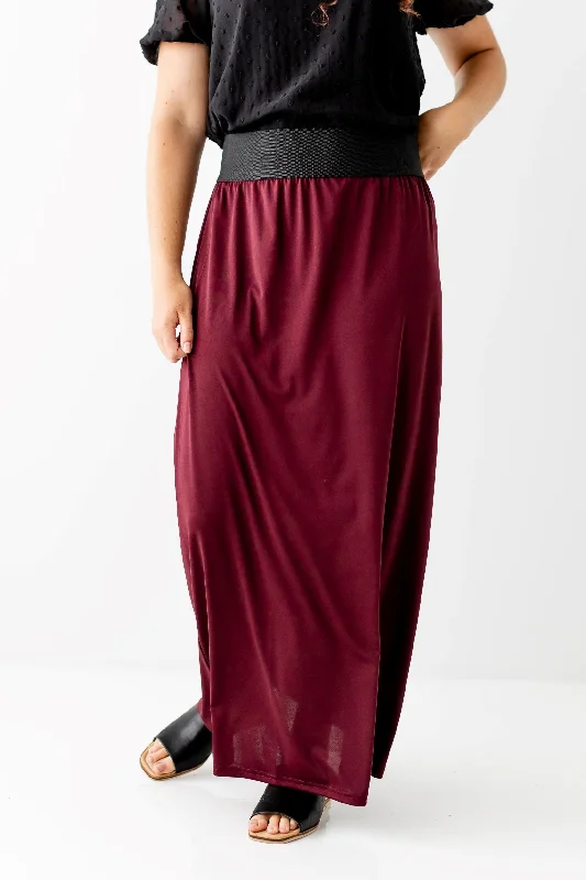 'Claire' Skirt in Burgundy FINAL SALE