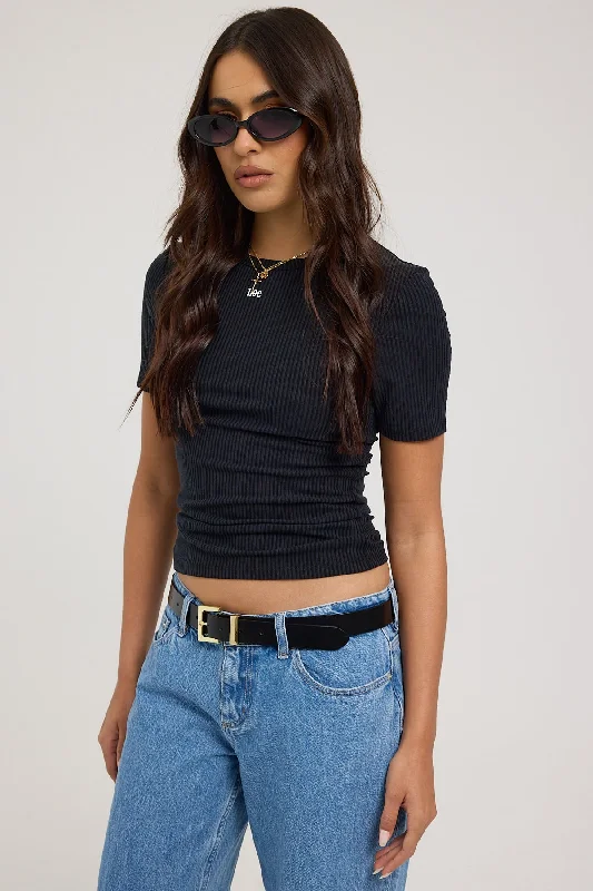 Lee Twitch Luxe Slim Rib Tee Black